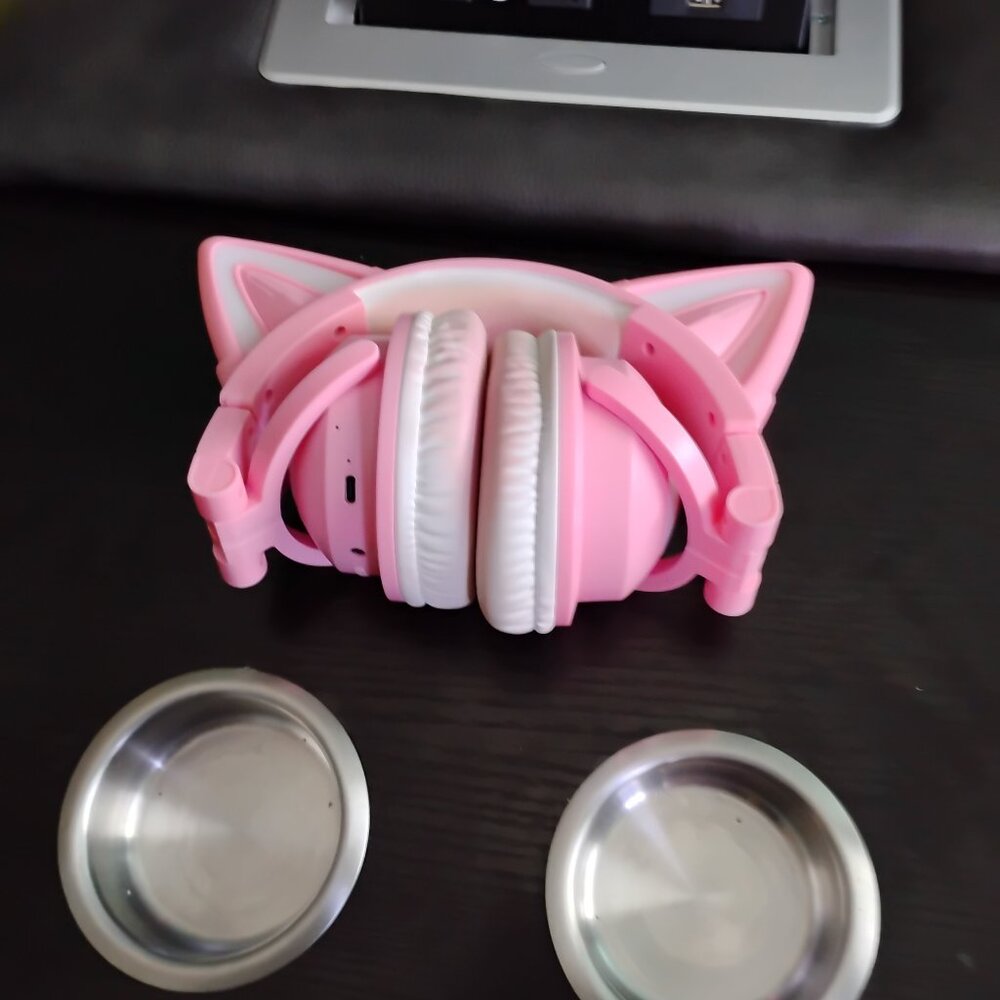 Cat ear headphones light up